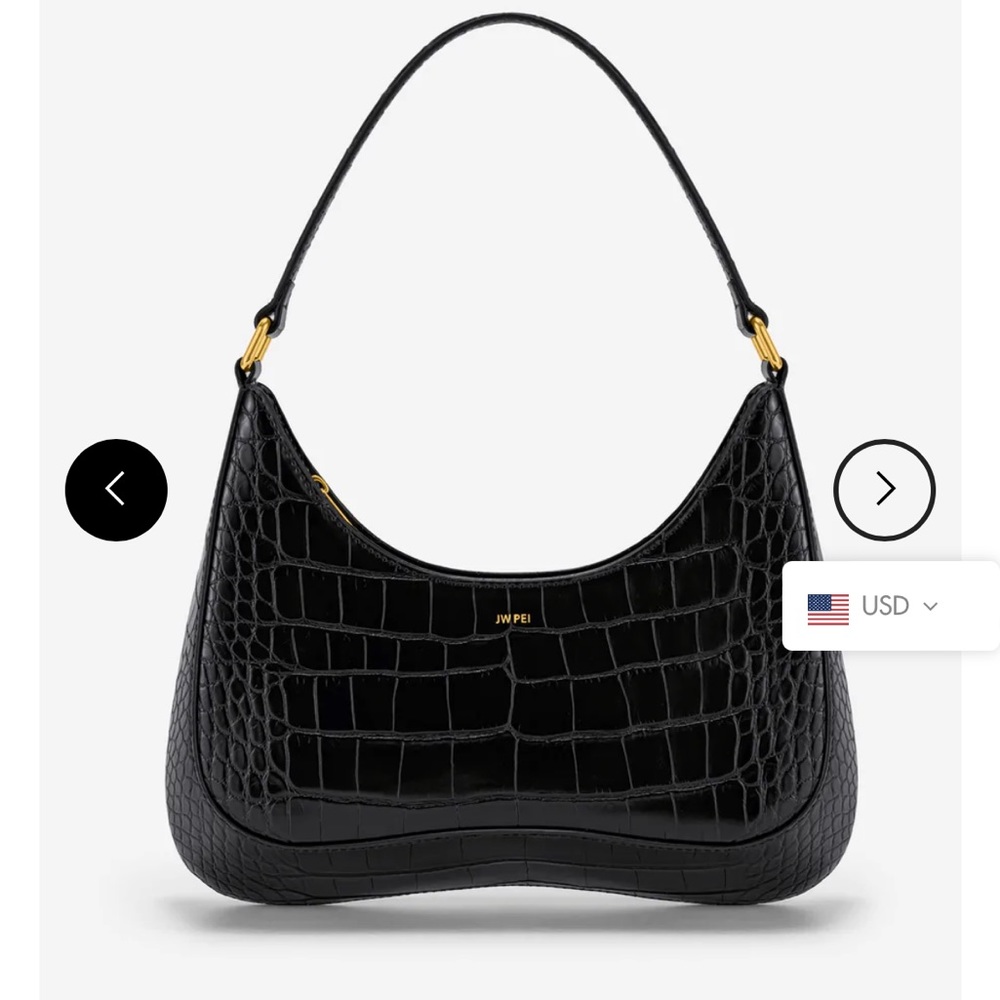 JW PEI Women’s Ruby Shoulder Bag - Black Croc